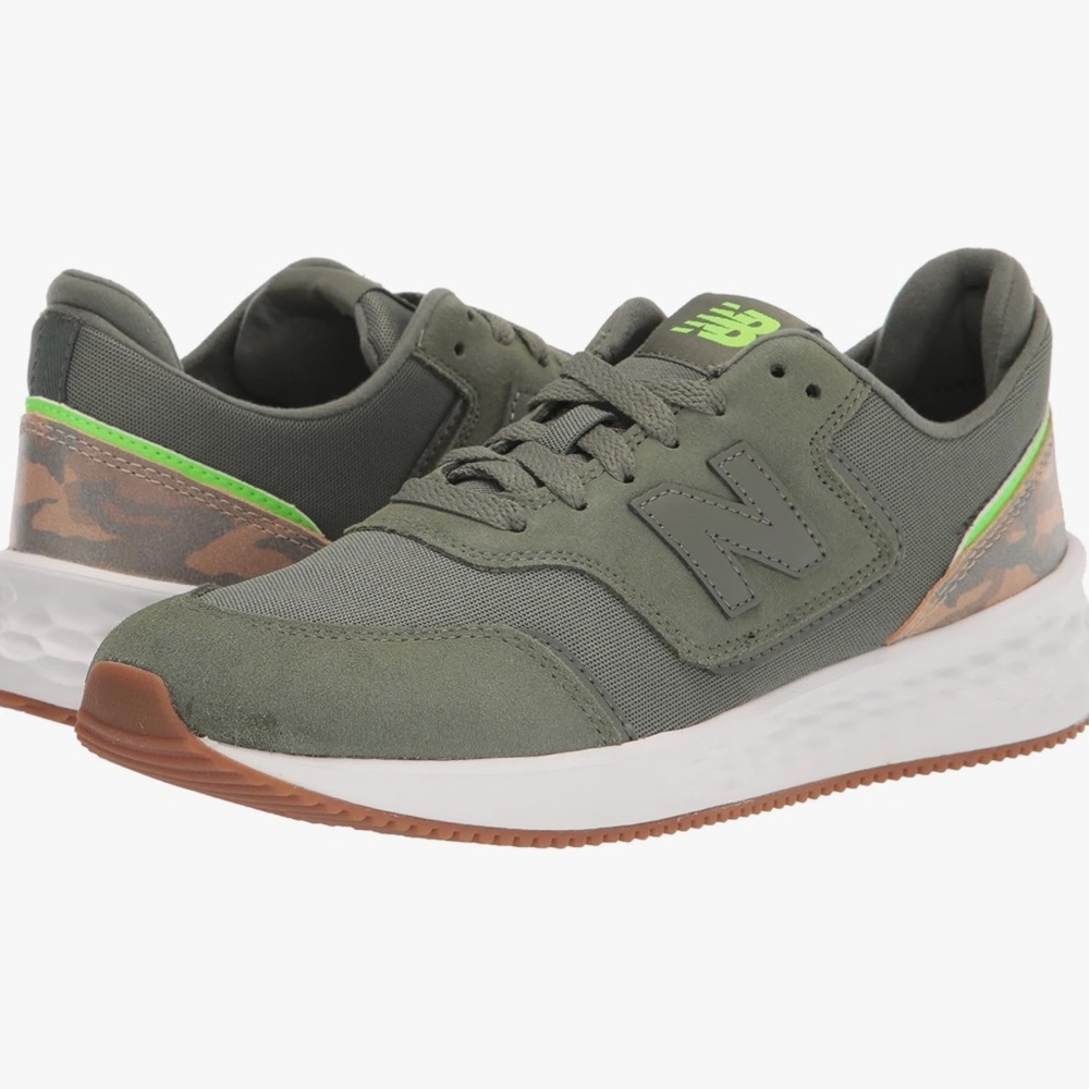 New Balance x-70, women's 9, Norway Spruce/Energy Lime/White